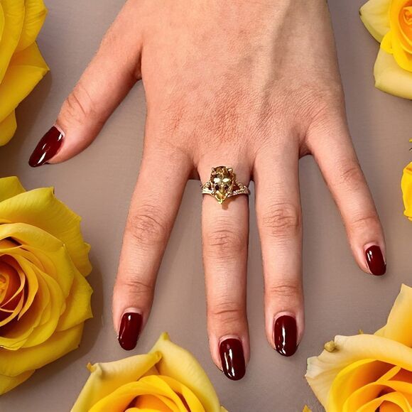 Natural Citrine Diamond Ring 6.5 14k Y Gold 4.79 TCW Certified $3,950 310632 - Picture 12 of 16